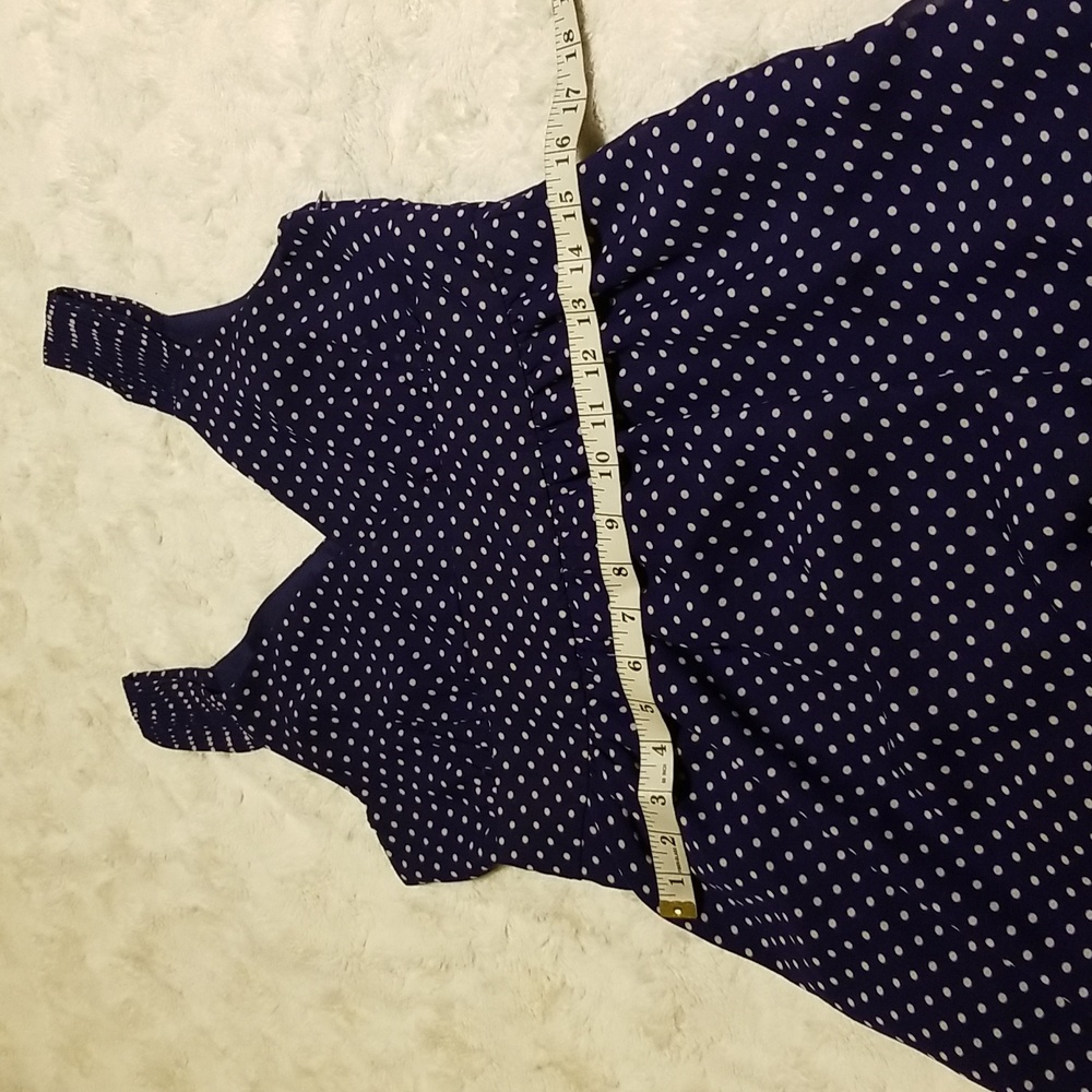 Gap Dress Womens Size 8 Blue White Sleeveless Polka Dot Preppy Summer - Picture 10 of 13
